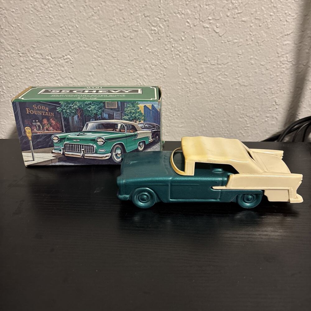 Vintage 5 oz Avon "55 Chevy Wild Country After Shave Bottle FULL w/Original Box